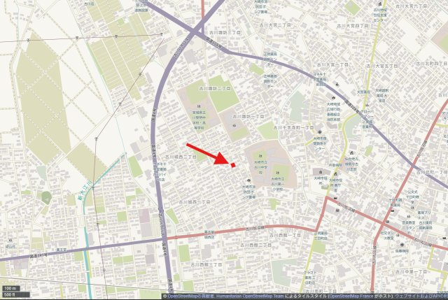 大崎市古川二ノ構の地図