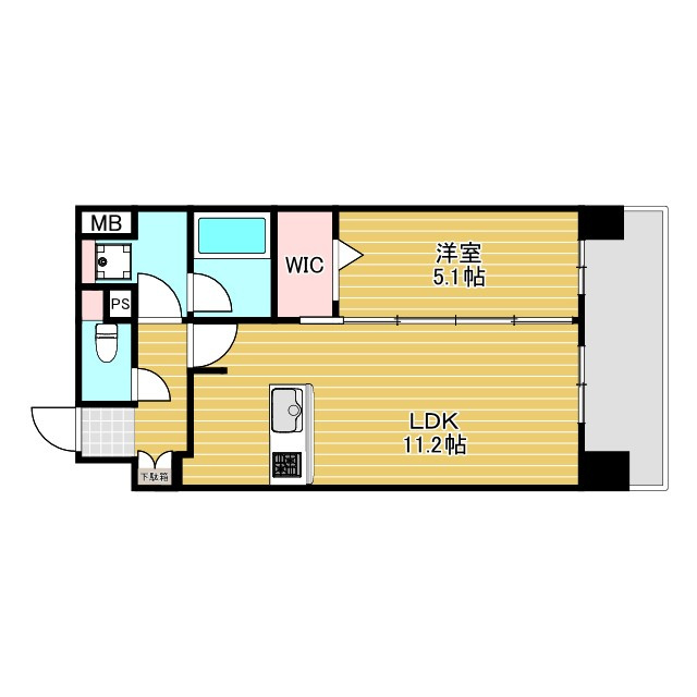 豊中市寺内１丁目の賃貸マンションの間取り