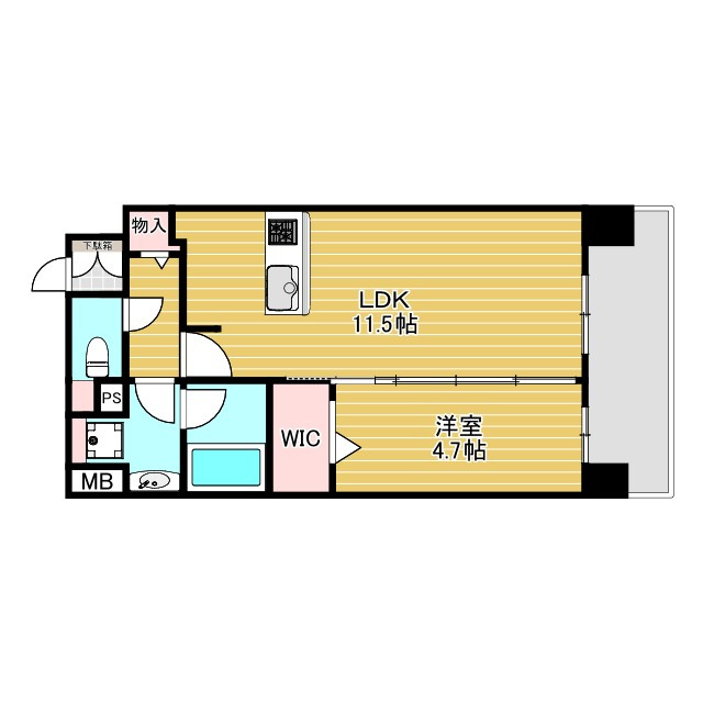 豊中市寺内１丁目の賃貸マンションの間取り