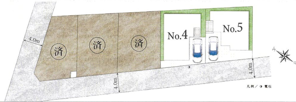 【仲介手数料無料】所沢市東所沢６期全５棟５号棟　所沢市の新築なら西武ハウジングの区画図