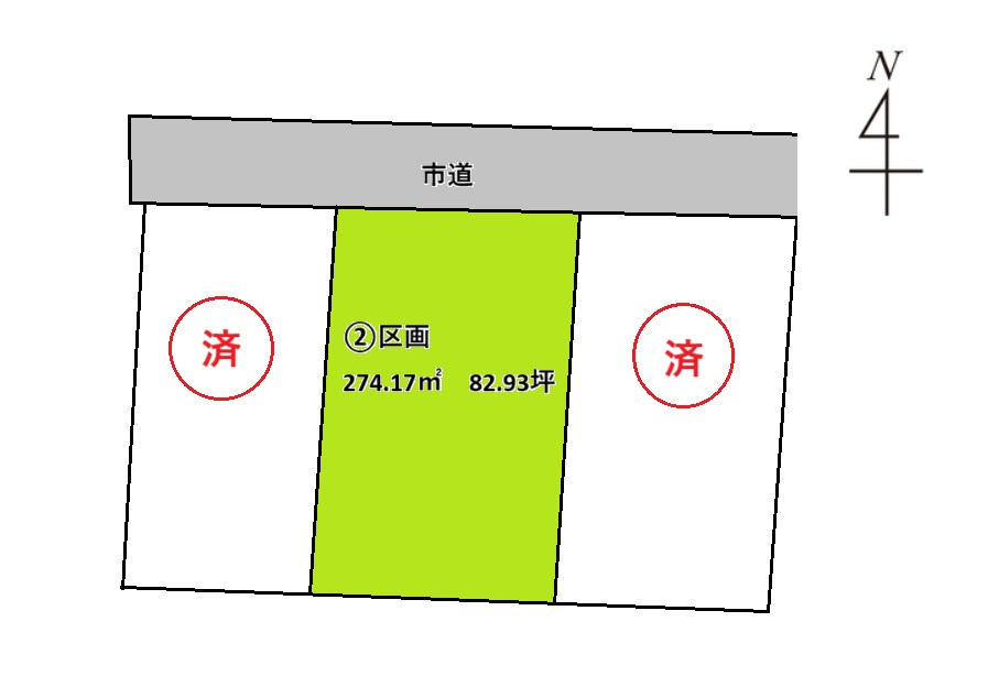 富岡市中高瀬分譲地の区画図