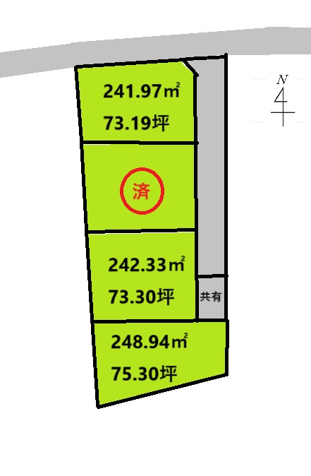 富岡市上高瀬分譲地の区画図