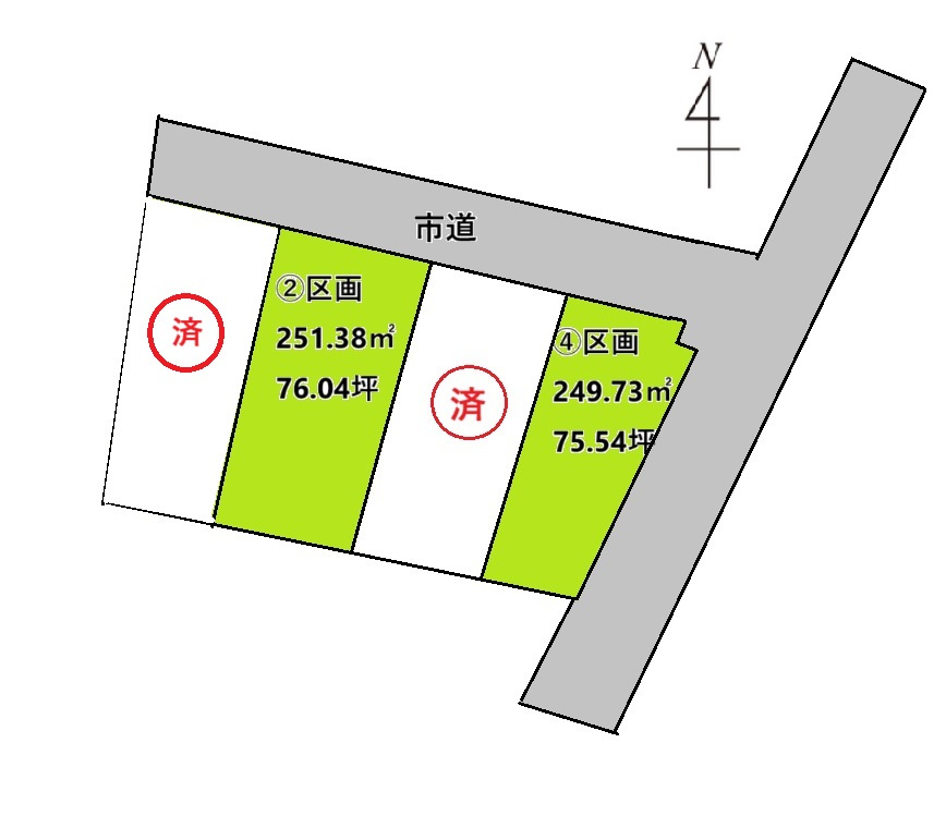 富岡市宇田分譲地の区画図
