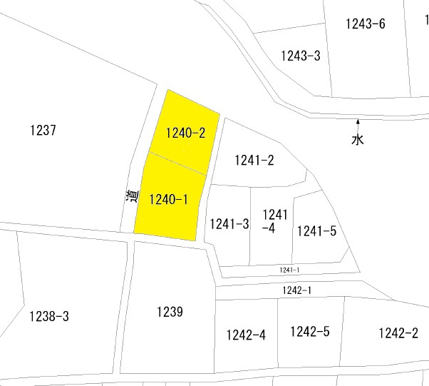 足利市大前町1240-1、1240-2　売地の土地図