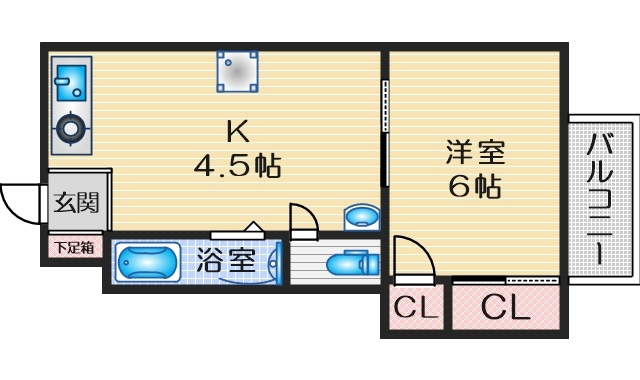 江坂はなヴィラの間取り