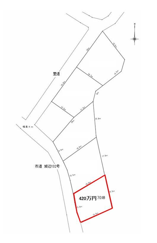 宮古島市城辺字砂川1168　①の区画図