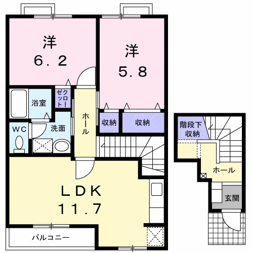 ソレアード・プラーサＡの間取り