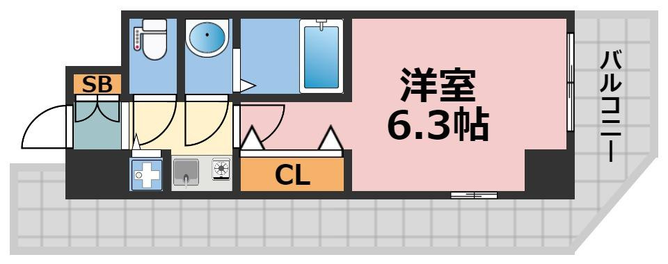 エイペックス心斎橋東の間取り