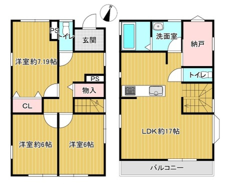 伊丹市池尻　中古一戸建ての間取り