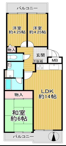 シャルマンコーポ伊丹の間取り