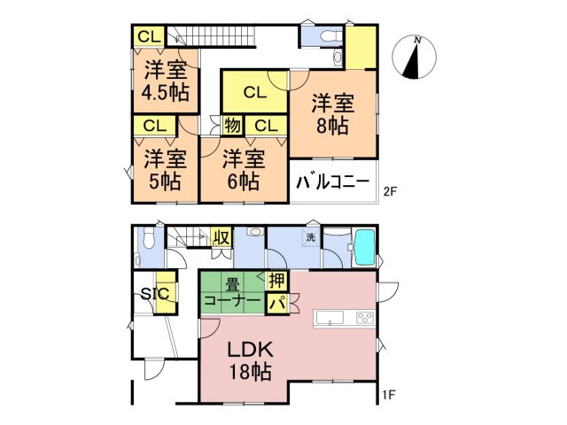 新築戸建　大垣市長沢町　全３区画分譲の間取り|■E棟　■ヤマダ不動産　株式会社リライフ　
■夢のマイホーム購入をフルサポートします！
