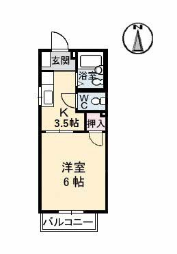 広島市西区東観音町のアパートの間取り