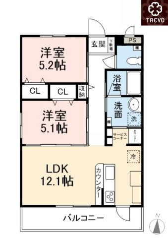 TREVO N Cielo e Mareの間取り