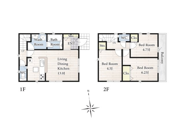 【間取り】 | 陽の光をたっぷりと浴びながら気持ち良く生活が出来ます。夢のマイホーム、夢ではなく実現出来ます！見学・ご相談等、お気軽にご連絡下さい。
