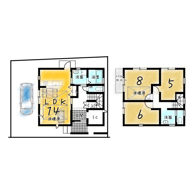 紫野上柏野町の間取り