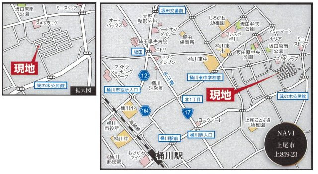 仲介手数料無料　上尾市上24期　新築戸建　全１棟の地図