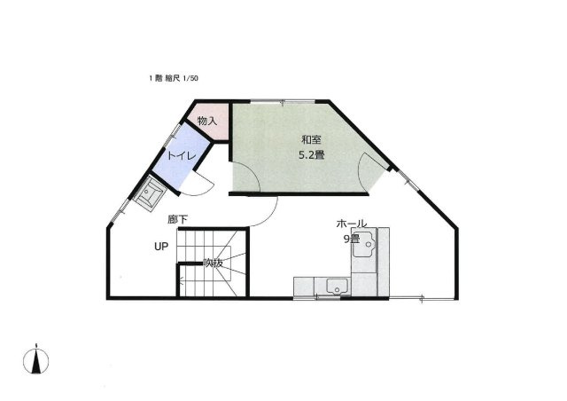 南房総市千倉町白間津　店舗併用住宅の間取り|１階部分間取り