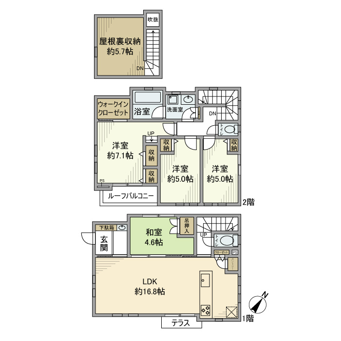神大寺戸建の間取り