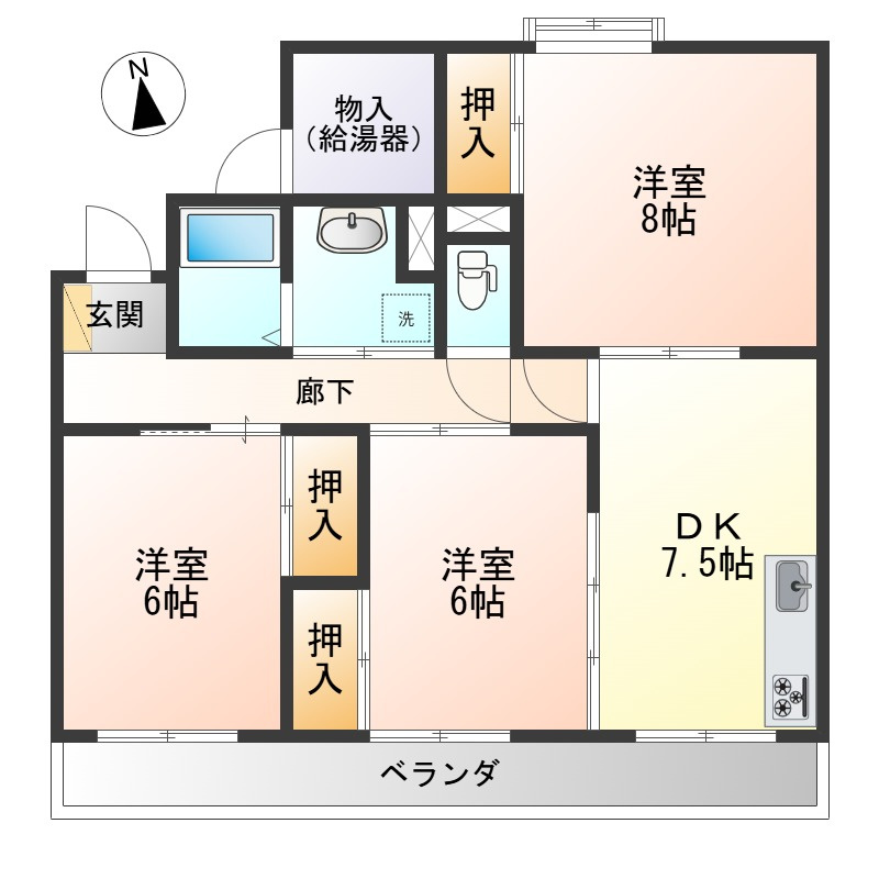 ガーデンコート篭田の居間・リビング