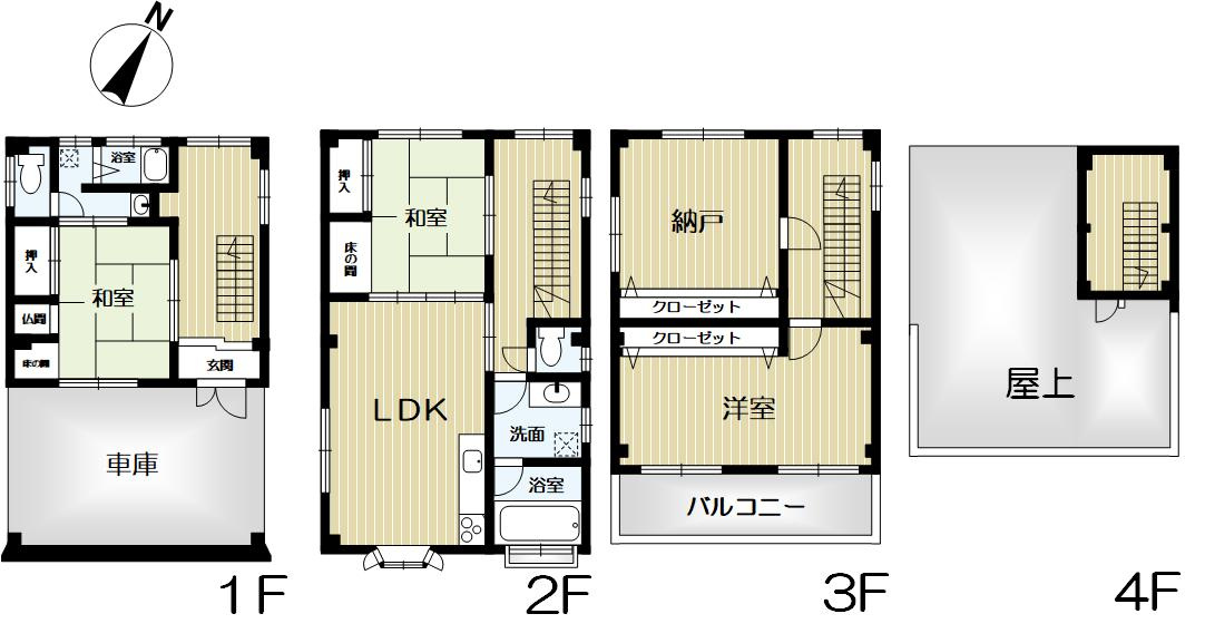 若菜通6丁目戸建の間取り