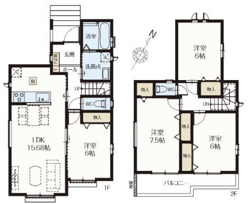 【間取り】 | 北本市宮内2期　新築戸建　全6棟　A号棟