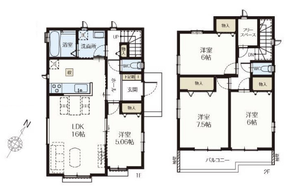【間取り】 | 北本市宮内2期　新築戸建　全6棟　E号棟