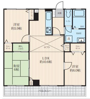 【間取り】 | ろうきん若王寺コーポ | 新婚様からファミリー様まで幅広くおすすめの３LDK＋ロフトです♪令和７年８月下旬室内リフォーム済みです！