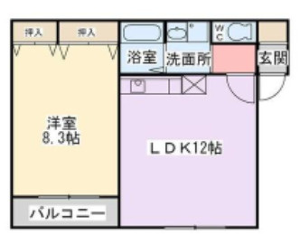 久留米市藤光町のアパートの間取り