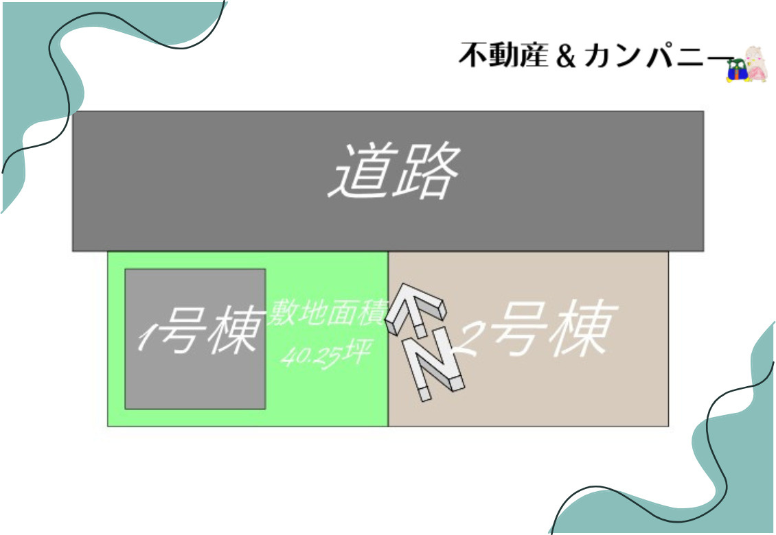 クレイドルガーデン西垣生第2-2号棟　新築分譲住宅(全2棟)の区画図