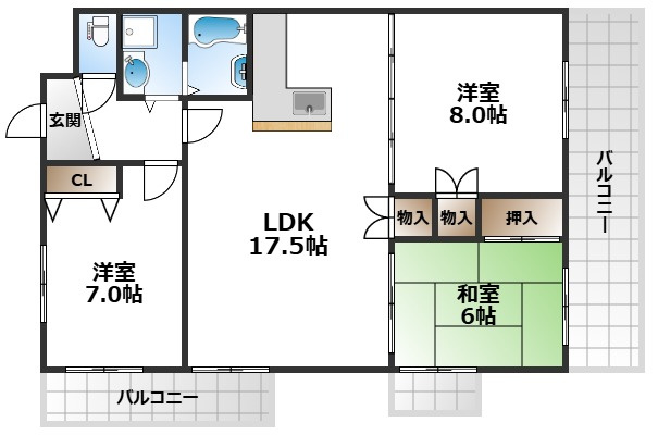 【間取り】 | アビタシオン2Aタイプ