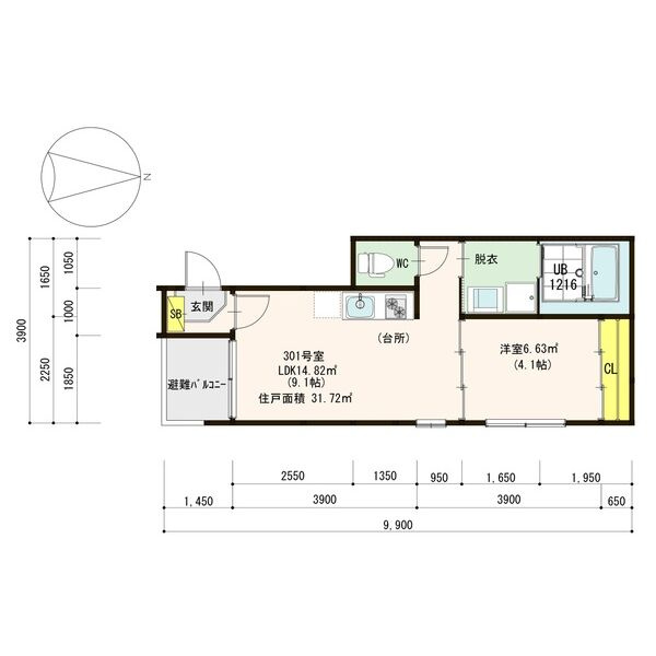 ルナソル　名古屋市賃貸　仲介手数料無料の間取り