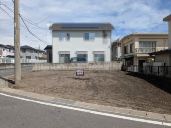 売土地　高崎市金古町の前面道路含む現地写真