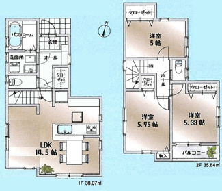 【間取り】 | 昭島市中神町２丁目新築