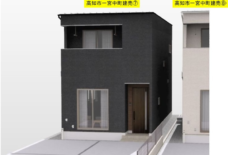一宮中町　新築戸建⑦　（全2区画）の外観パース|建物面積　90.10㎡　（約27.25坪）