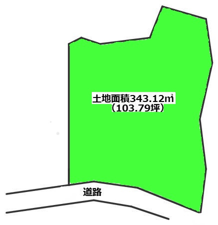 日立市折笠町　売地の区画図|建築条件無しの100坪を超える大きなお土地です！