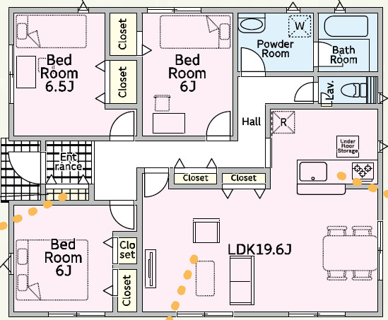 上里町嘉美第４（全８棟）5号棟の区画図