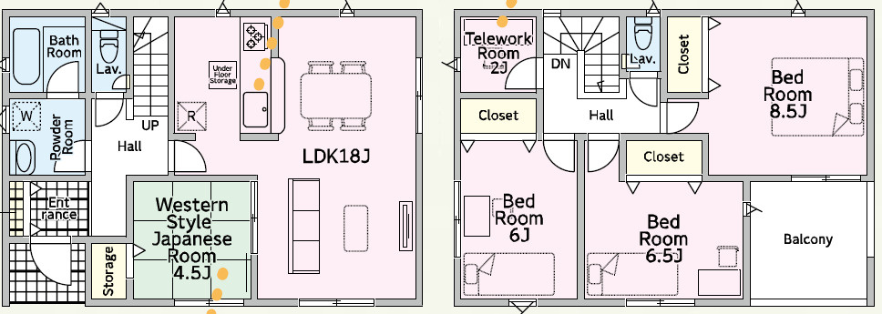 上里町嘉美第４（全８棟）6号棟の区画図
