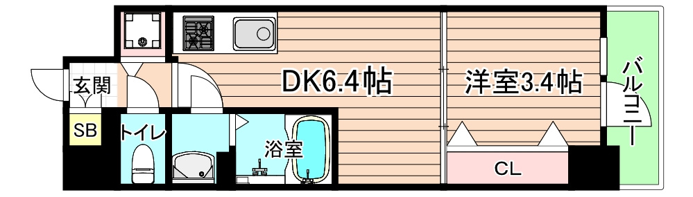 大阪市都島区都島北通１丁目の賃貸マンションの間取り