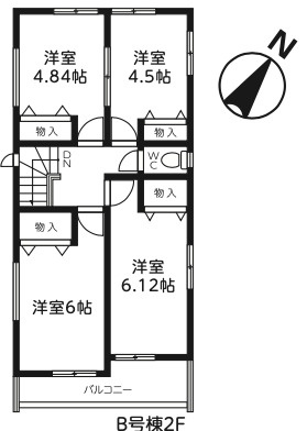 【仲介手数料無料】所沢市若狭第１期全３棟Ｂ号棟　所沢市の新築なら西武ハウジングの間取り