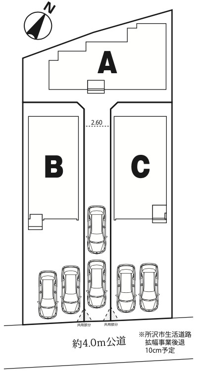 【仲介手数料無料】所沢市若狭第１期全３棟Ｂ号棟　所沢市の新築なら西武ハウジングの区画図