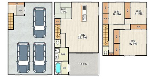 大阪市旭区新森7丁目　戸建の間取り