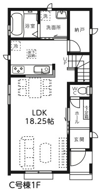 【仲介手数料無料】所沢市若狭第１期全３棟Ｃ号棟　所沢市の新築なら西武ハウジングの間取り