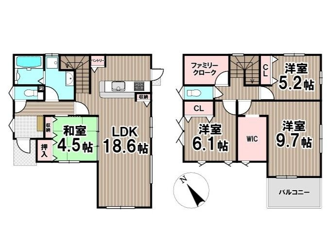 北九州市小倉南区津田新町1丁目　2期1号棟の間取り|※間取図と現況が異なる場合は現況を優先いたします