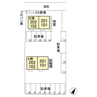 【区画図】 | ステラ コート若草 Ａ
