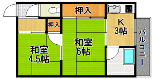 第２カシノハイツの間取り