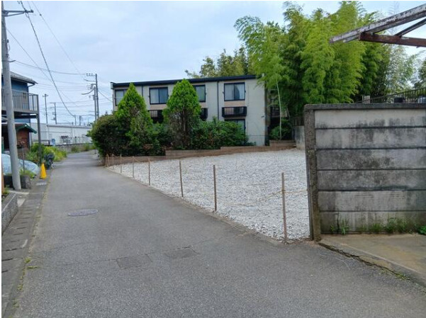 野田市山崎　売地　55坪の前面道路含む現地写真
