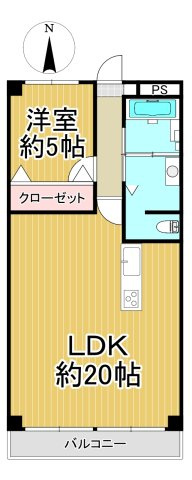 -三丁目不動産-　本庄スカイハイツB棟4階　EV付　内工事の間取り
