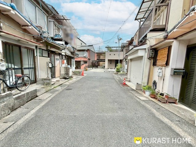 長岡京市一文橋1丁目　建築条件なし土地の前面道路含む現地写真