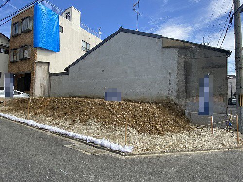 紫野南花ノ坊町 建築条件無 土地の外観