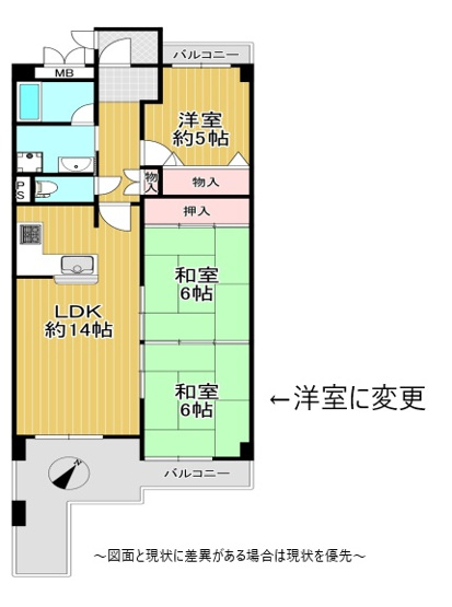 【間取り】 | ユニライフ明石魚住　2階 | 3LDKです。